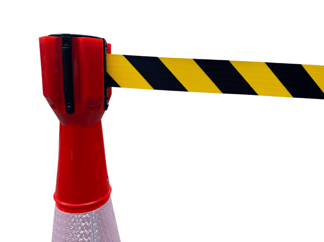 Hovedbilde Rullebånd for trafikkjegler 5meter Gul/Svart